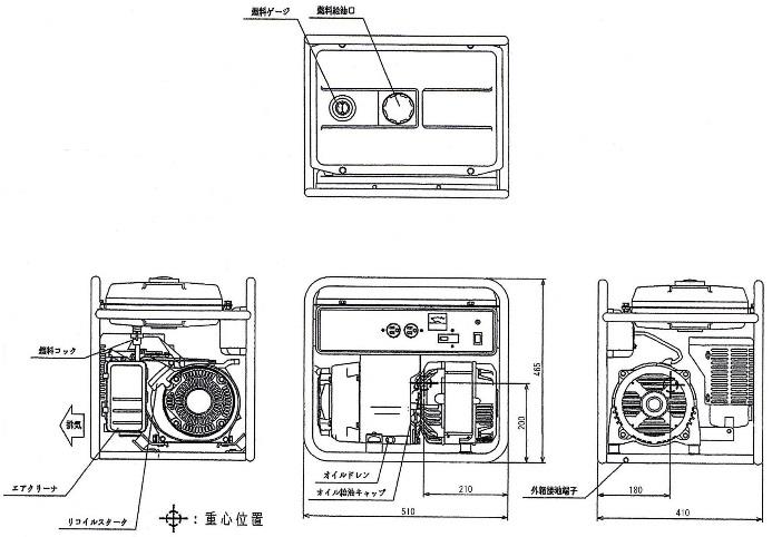 (020002)100V×2.2KW発電機