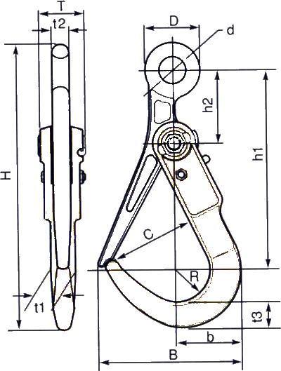 (019098)3Tスーパーロックフック（チェーン付き）