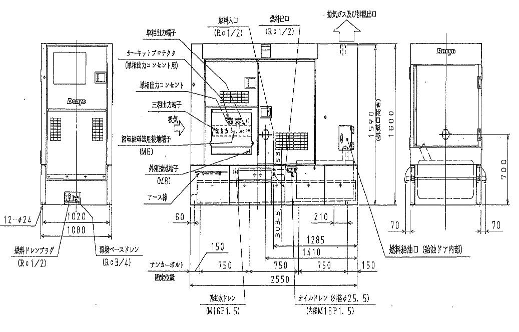 (021054) 100KVA防音型発電機(環境配慮型)200/400 DCA-100LSIE