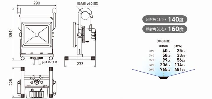 (025024)30W LED充電式ハンガーライト