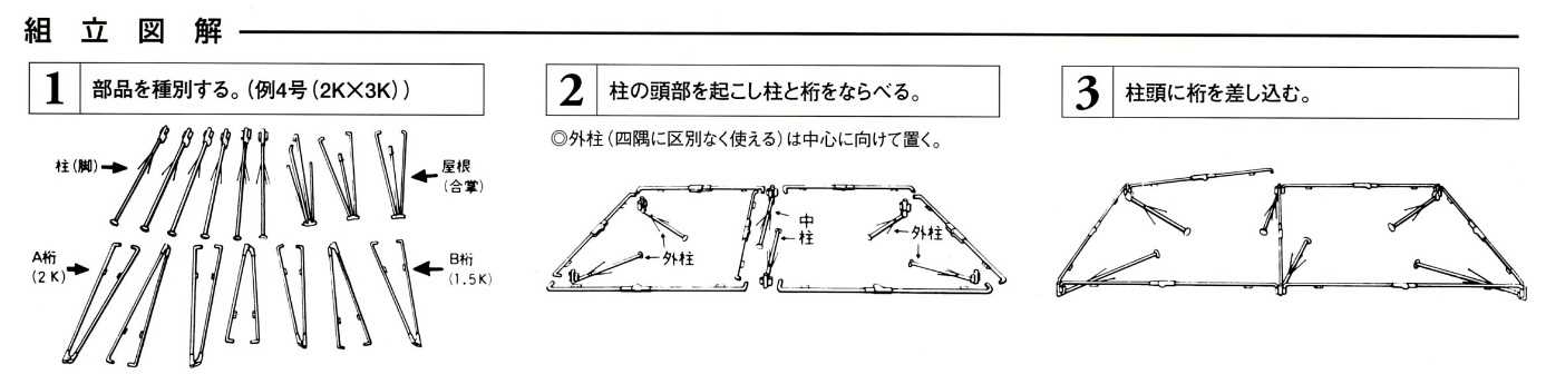 (049001) 2間×3間テント(三方幕付）