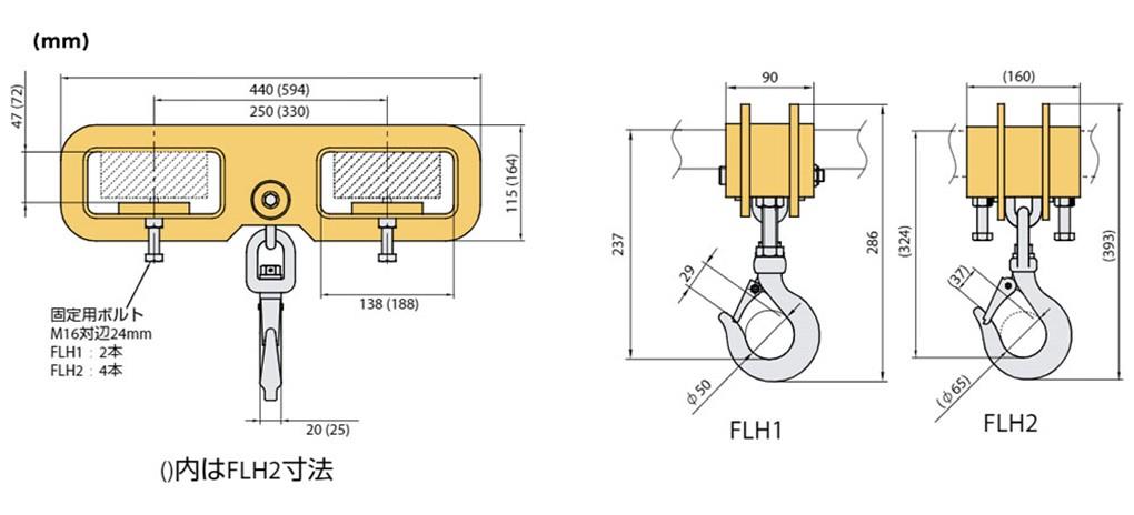 (094505・094506)　1Tﾌｫｰｸﾘﾌﾄ用ﾌｯｸ(FLH1) ・2Tﾌｫｰｸﾘﾌﾄ用ﾌｯｸ(FLH2）