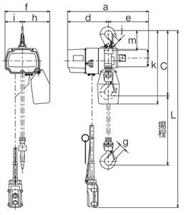 (018007) 100V×240KG電動チェンブロック(10m･15m)