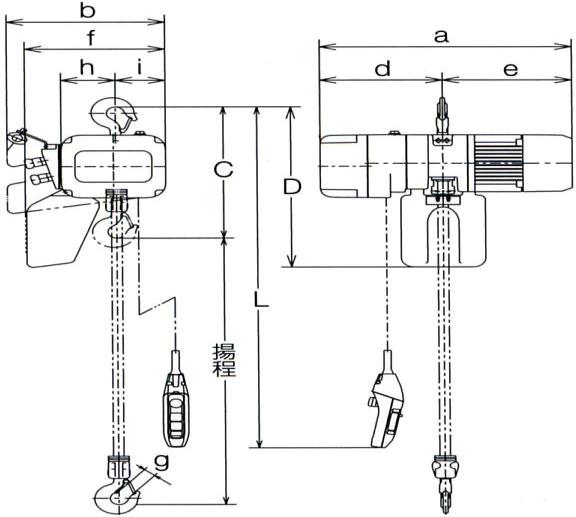 (018021) 2００V×2.0T電動チェンブロック(10m･12m･15m)