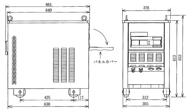(050032) 200V×500A半自動溶接機（CPV500）