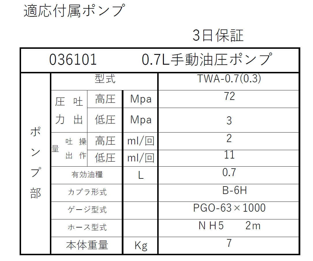 (036011) 10T単動油圧分離式ジャッキ(E10S15）