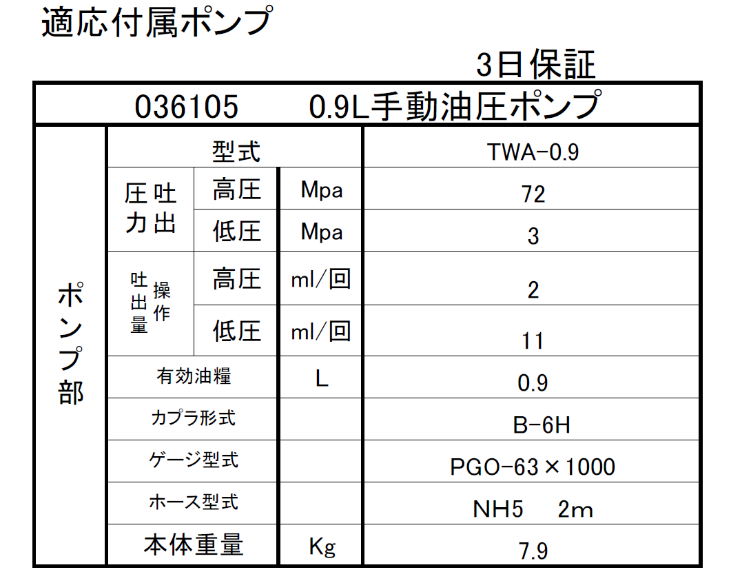 (036054) 50T単動油圧分離式ジャッキ(E50S10）